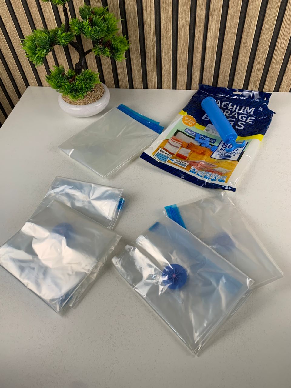 Pack de 5 Sacs Sous-Vide refermables et réutilisables + Pompe Inclus – طقم أكياس ضغط الهواء
