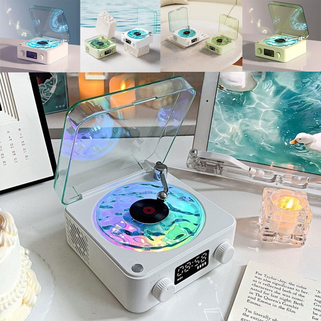 Lecteur Vinyle Sans Fil Bluetooth avec Effet Lumineux RVB – مكبر صوت بلوتوث