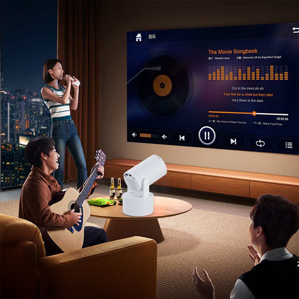 Mini Projector Karaoke Portable Support 4K 1080P YS-300 KTV – جهاز مديا ذكي للعرض على الحائط مع كاريوكي