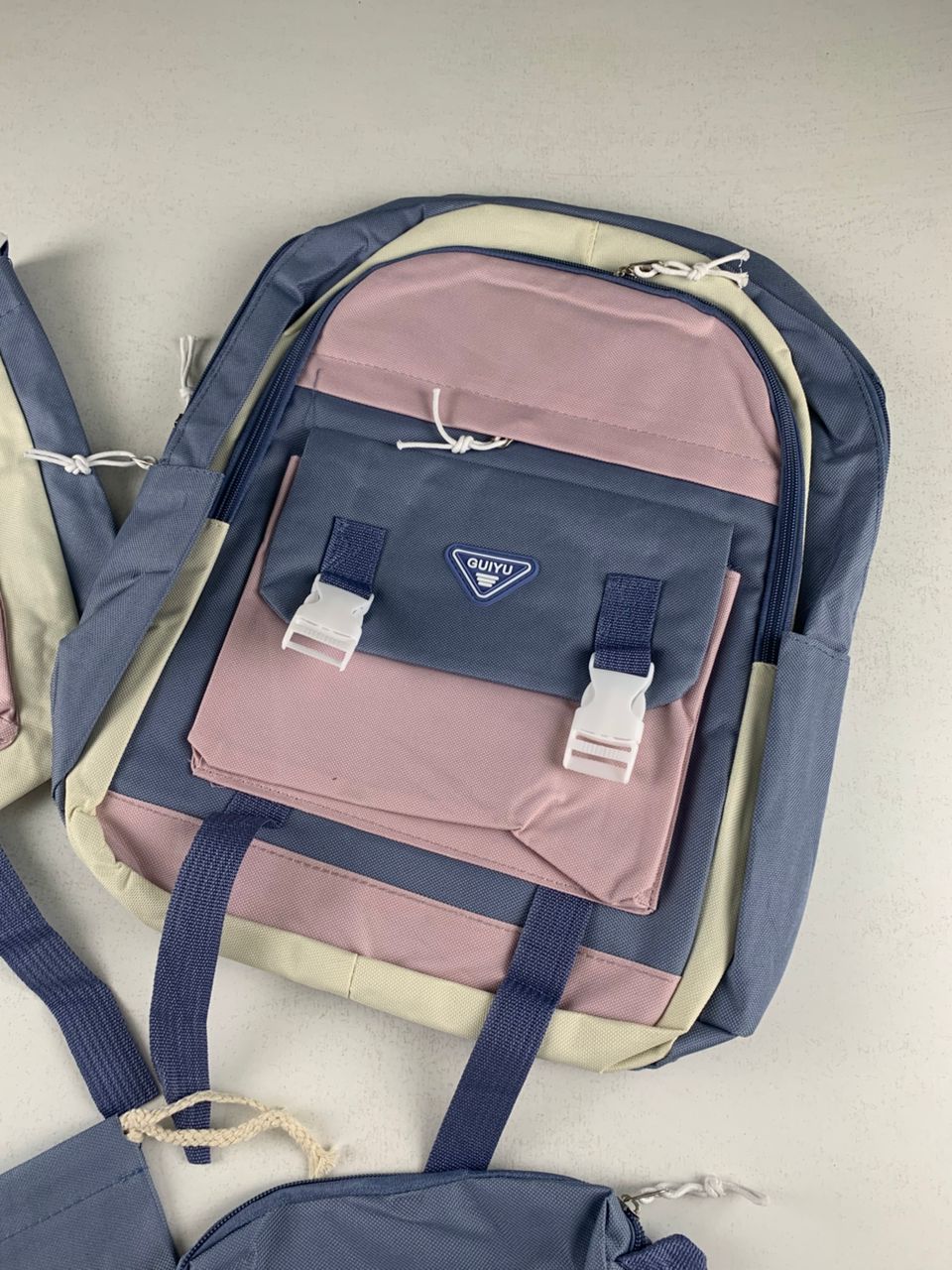Ensemble de sacs d’école Kawai pour adolescents 5Pcs Guiyu V1 Bleu – محفظة 5 قطع كاواي أزرق