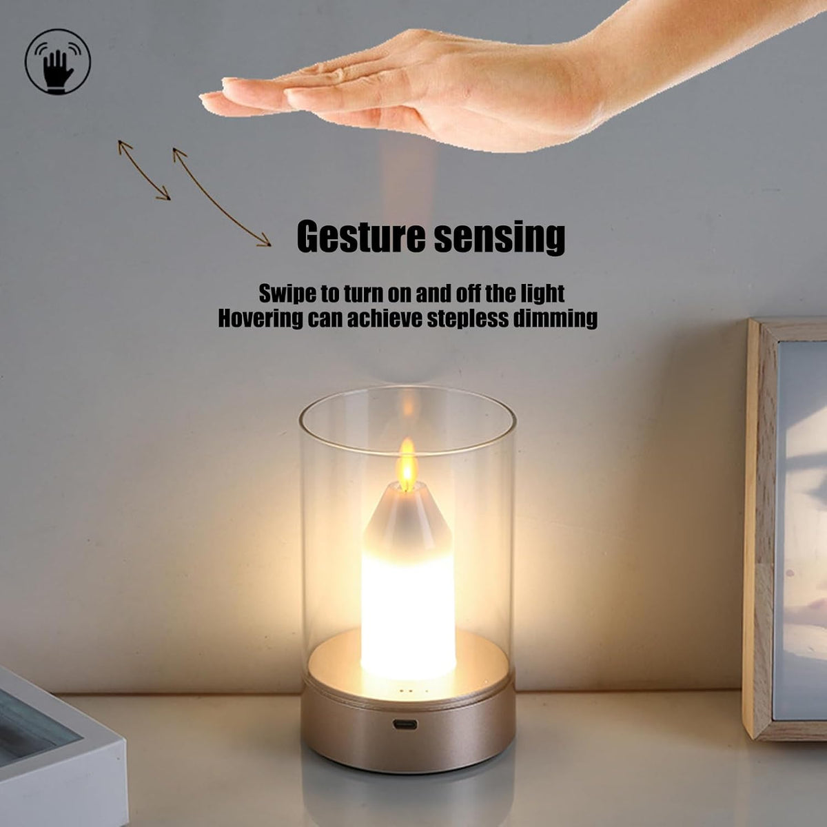 Bougie LED sans Flamme Rechargeable avec Détecteur de Gestes - شمعة بدون لهب قابلة للشحن بتحكم بإشارة اليد