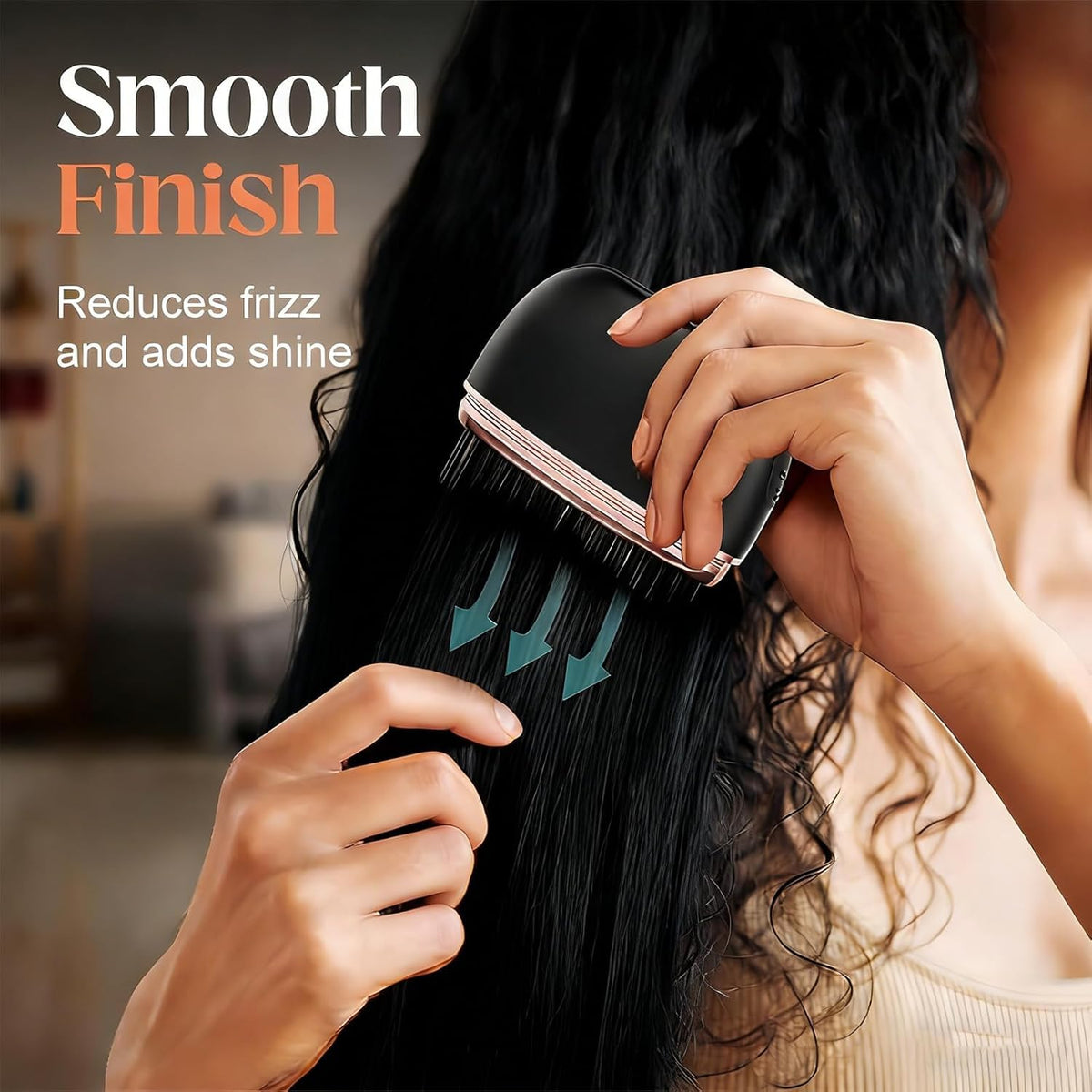 Brosse Lissante Chauffante Sans Fil HB-208 - مشطة شعر حرارية لاسلكية محمولة للتمليس السريع