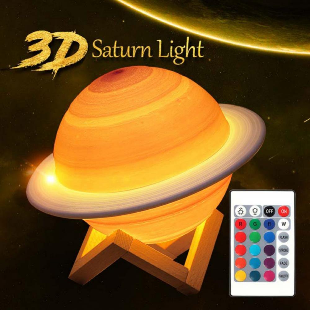 Lampe LED imprimée en 3D saturne