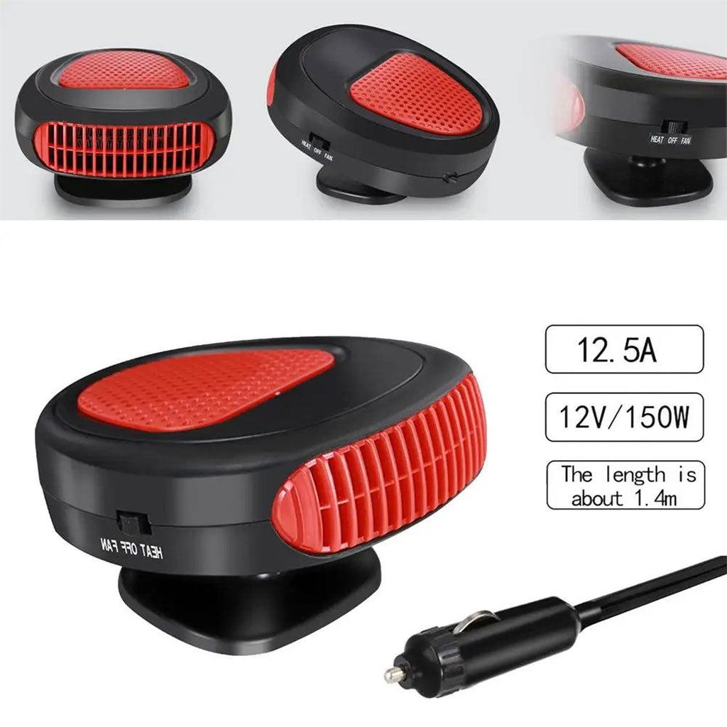Ventilateur et Chauffage de Voiture Portable avec Base Rotative à 360 degree