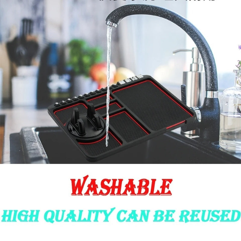 Support de téléphone antidérapant 4en1 Multifonctionnel en Silicone pour Tableau de Bord de Voiture - حامل هاتف لوحة سيارة من السيليكون متعدد الوظائف