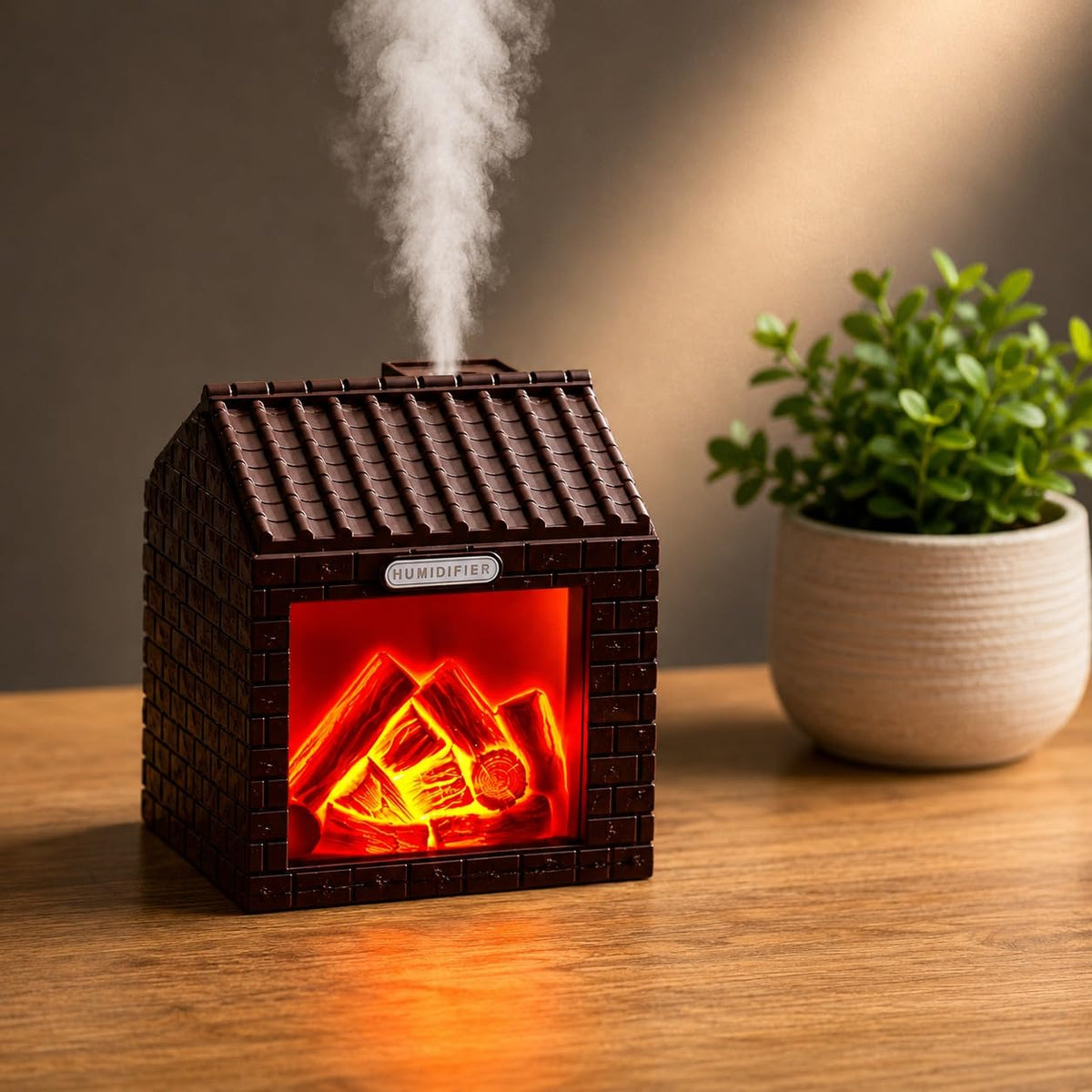 Mini Humidificateur d'Air Effet Flamme de Cheminée - مرطب ومطري جو مكتبي صغير بتأثير لهب النار
