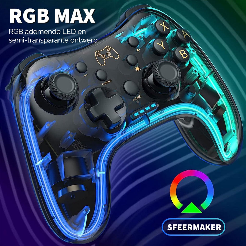 Manette de Jeu Filaire avec Éclairage Néon RGB PG-002W