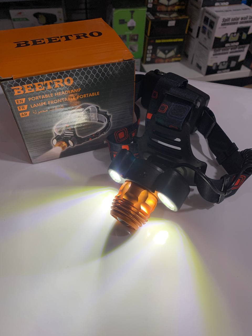 Lampe Frontale Lumineuse Sans Fil Avec 4 Modes D’eclairages Et Avec Zoom BEETRO LA-294