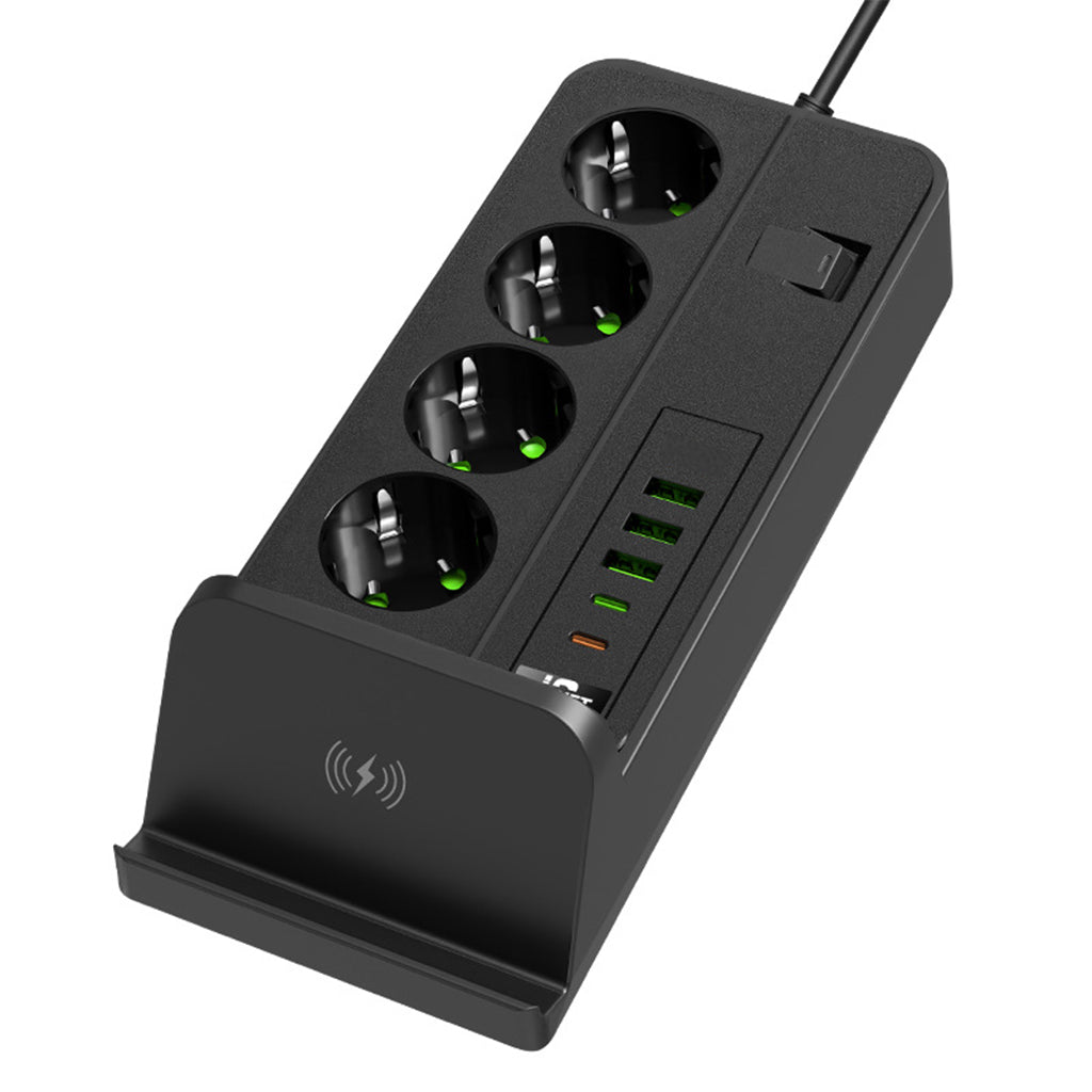 Multiprise 4 SOCKET 2500W avec USB, Type-C et chargement sans fil – مقبس طاقة وشاحن لاسلكي