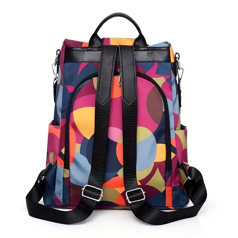 Sac à dos oxford Antivol étanche pour femmes – multicouleur – حقيبة ظهر أكسفورد مقاومة للماء ومضادة للسرقة للنساء