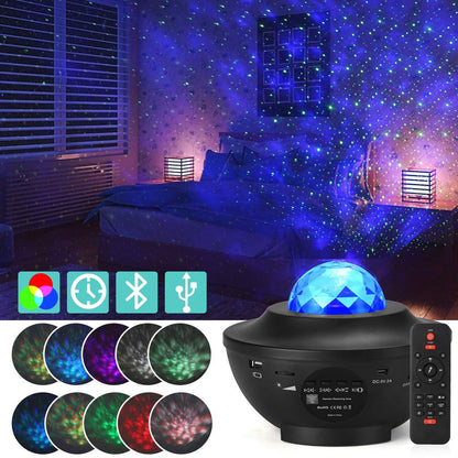 Projecteur Galaxie 3D Laser Bluetooth + haut-parleur USB - تنزوت