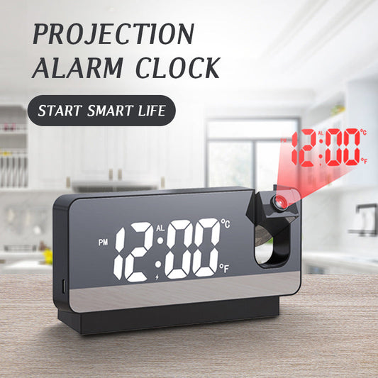 Réveil numérique intelligent avec projecteur 180° TempéRature USB , Snooze تنزوت