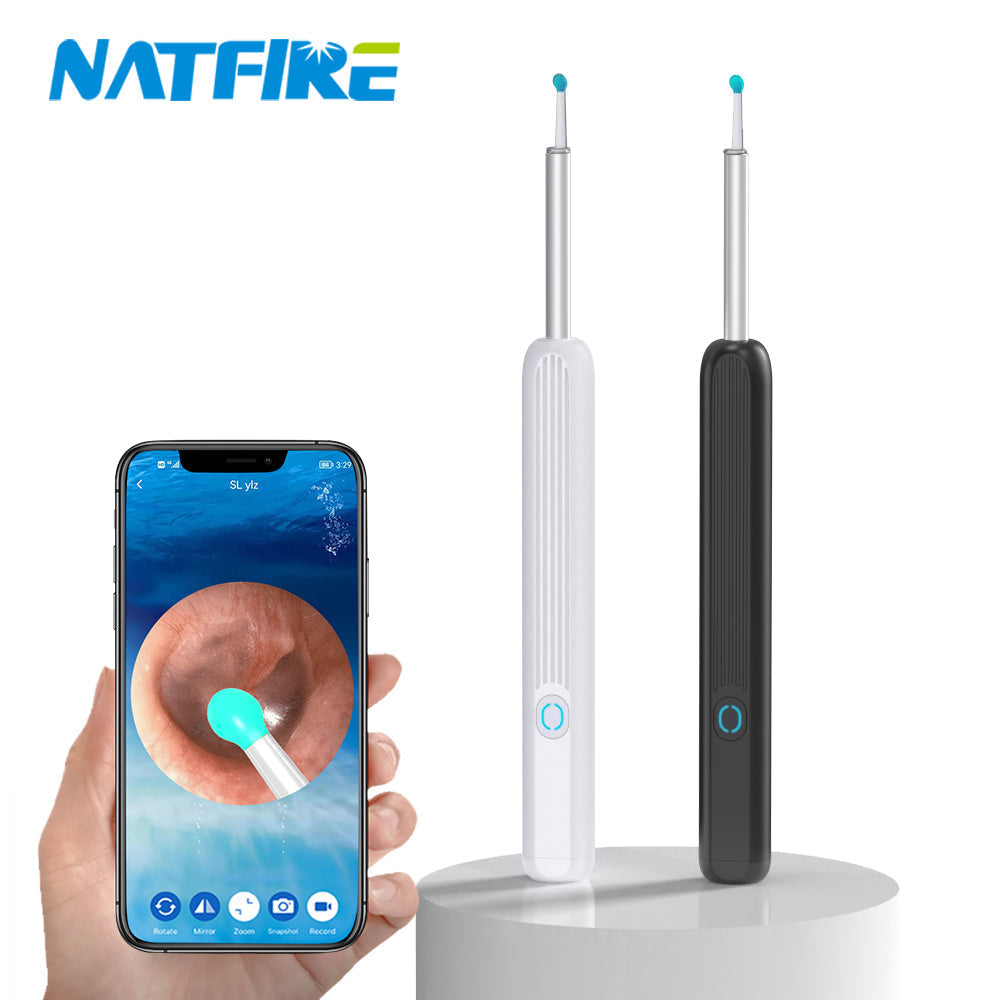 Kit de nettoyage des oreilles intelligents sans fil avec caméra et lumière LED NE3