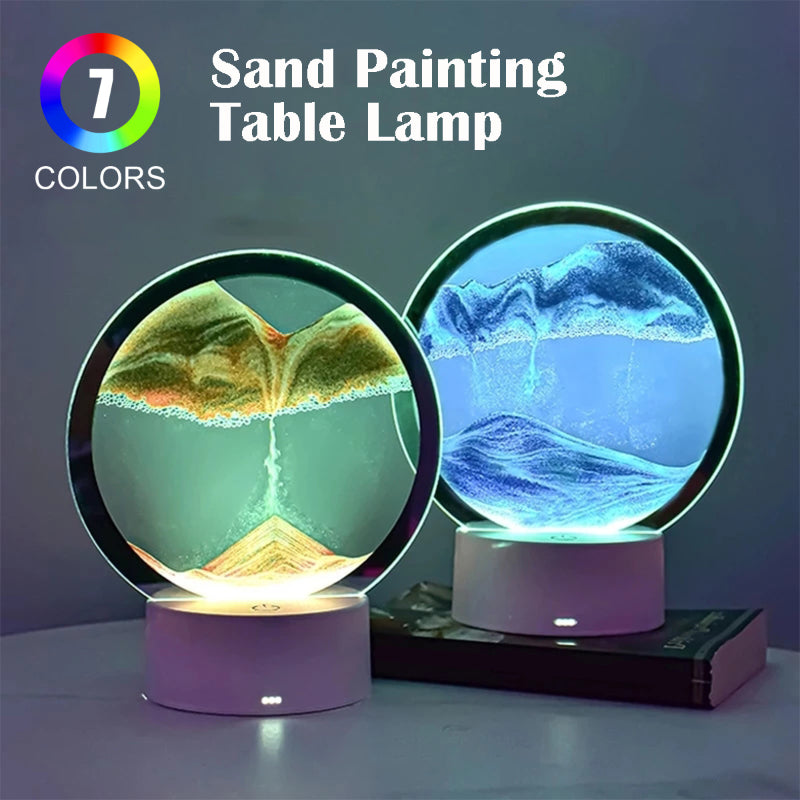 Sablier Lampe led 3D tactile USB en verre avec télécommande تنزوت