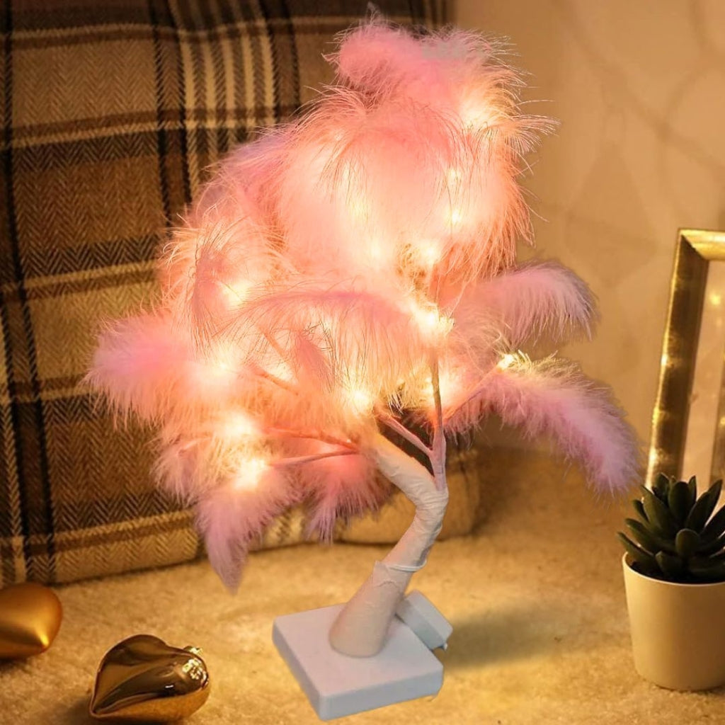 Lampe a chevet en forme D’Arbre Lumineux 45cm / 220V- Rose تنزوت