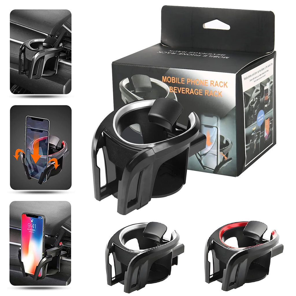 Porte-gobelet et support téléphone multifonction 2 en 1 pour voiture – حامل هواتف ومشروبات في السيارة - تنزوت