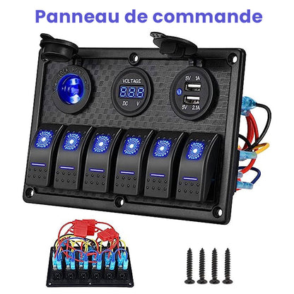 Panneau de commande 12 V pour Bateau avec Affichage de Voltage – لوحة تحكم تنزوت