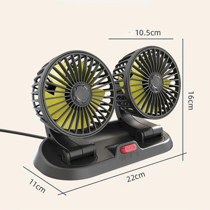Ventilateur de voiture puissant et silencieux double rotation à 360 -12V