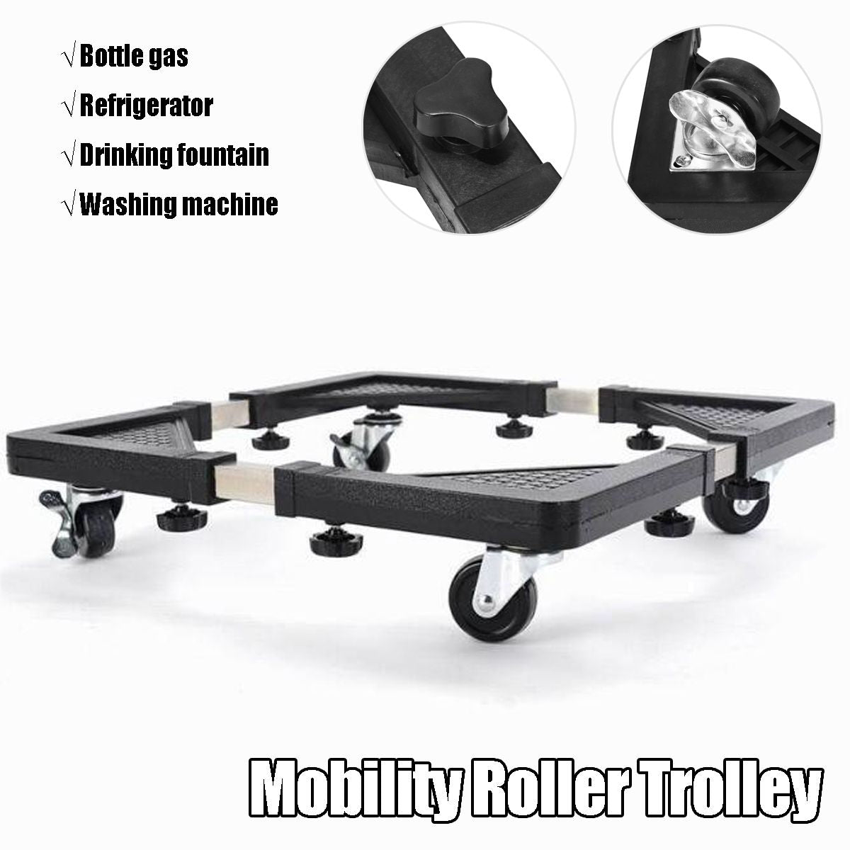 Support Roulant réglable en acier inoxydable