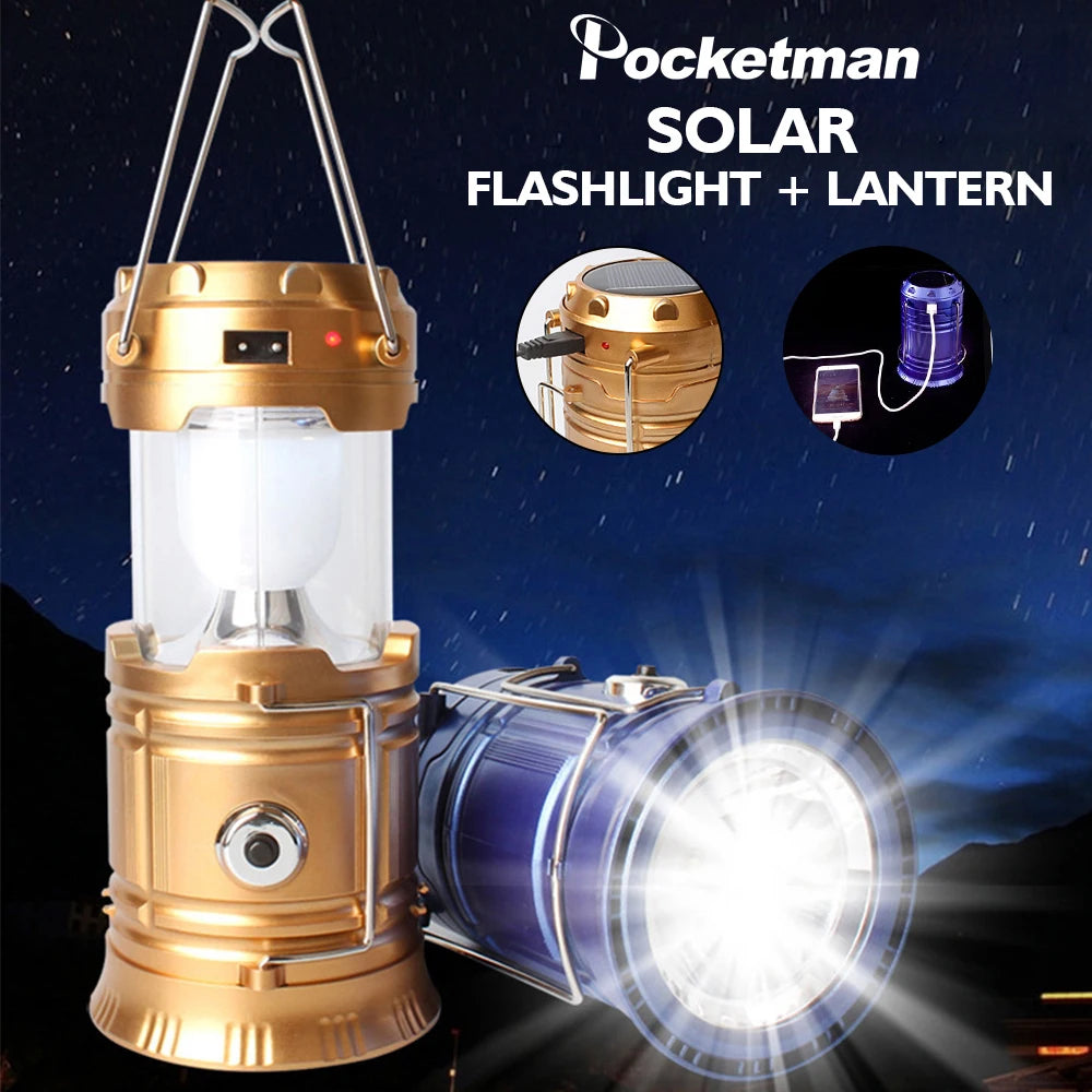 Lampe de Camping 2IN1 Rechargeable Solaire Pliable YD-3589 تنزوت