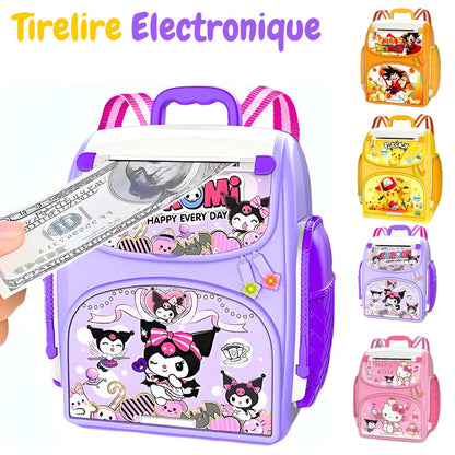 Tirelire Intelligente pour Enfants en forme de sac à dos Avec verrouillage par empreinte digitale – حصالة النقود الذكية على شكل حقيبة ظهر عصرية تجمع بين المرح والأمان - تنزوت