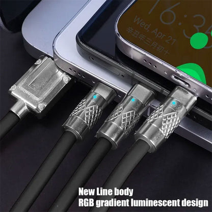 Câble de charge Rapide 3en1 Câble USB de 1.2 m avec 3 connecteurs 100W – كابل شحن سريع