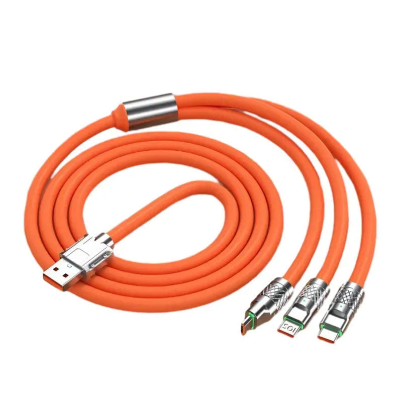Câble de charge Rapide 3en1 Câble USB de 1.2 m avec 3 connecteurs 100W – كابل شحن سريع