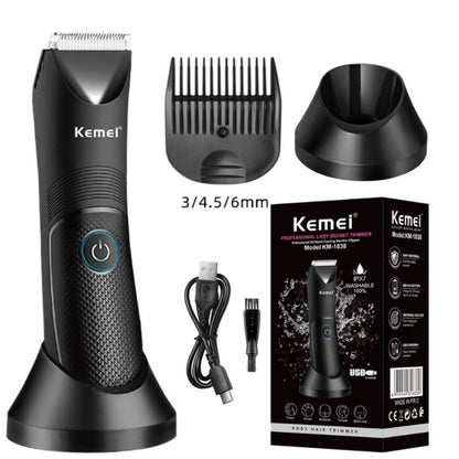 Kemei Tondeuse Sans Fil lavable pour l'aine et le corps pour hommes et femmes KM-1838 - تنزوت