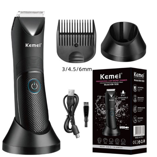Kemei Tondeuse Sans Fil lavable pour l'aine et le corps pour hommes et femmes KM-1838 - تنزوت