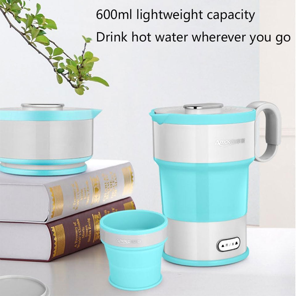 Bouilloire Électrique Pliable en Silicone Alimentaire avec Gobelet Pliable – غلاية مياه قابلة للطي ومحمولة