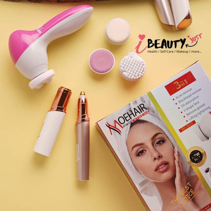 Pack Moehair Beauty 3IN1 de Soins de la peau original .Masseur visage, détermination des sourcils,épilateur