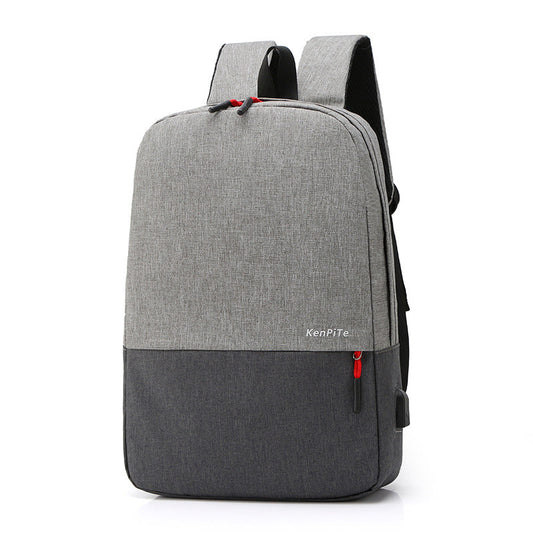 Sac à dos Bicolore Style Coréen Unisexe 127772-2 Gris – محفظة ظهر للكبار رمادي تنزوت