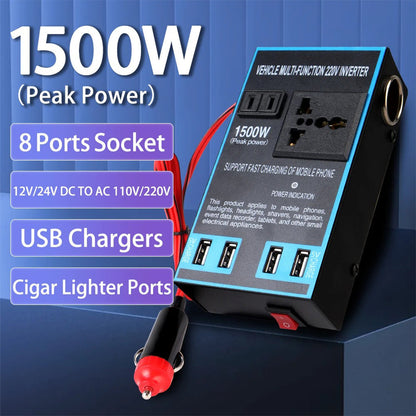 Convertisseur de Tensions pour voiture DC 12 V 24 V vers AC 110 V/220 V – محول تيار الكهربائي في السيارة