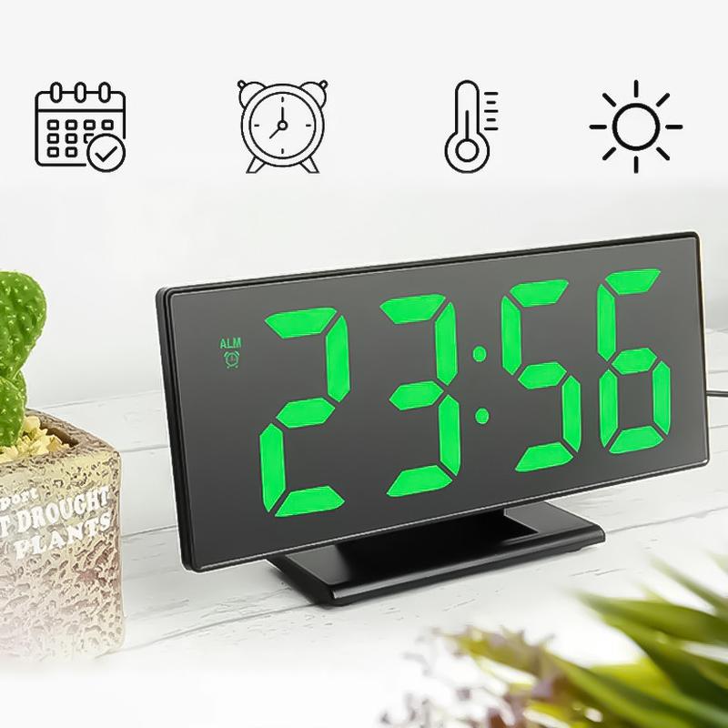 Horloge et réveil thermomètre de table electronique lumineux DS-3618L - تنزوت