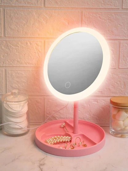 Miroir de maquillage de bureau avec lampe