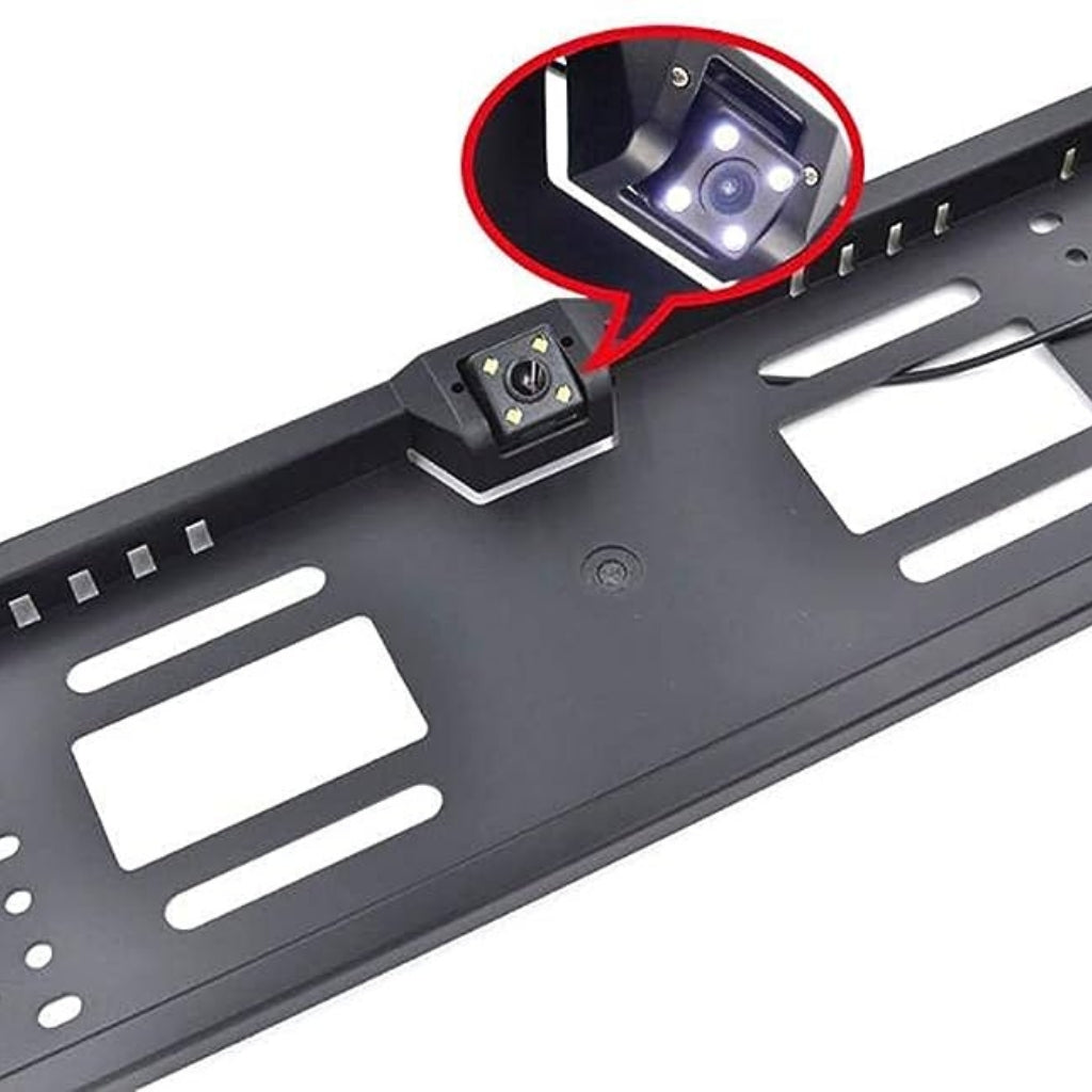 Caméra de recul HD pour voiture, Avec cadre de plaque d'immatriculation Standard , étanche, Vision nocturne, 4 LED