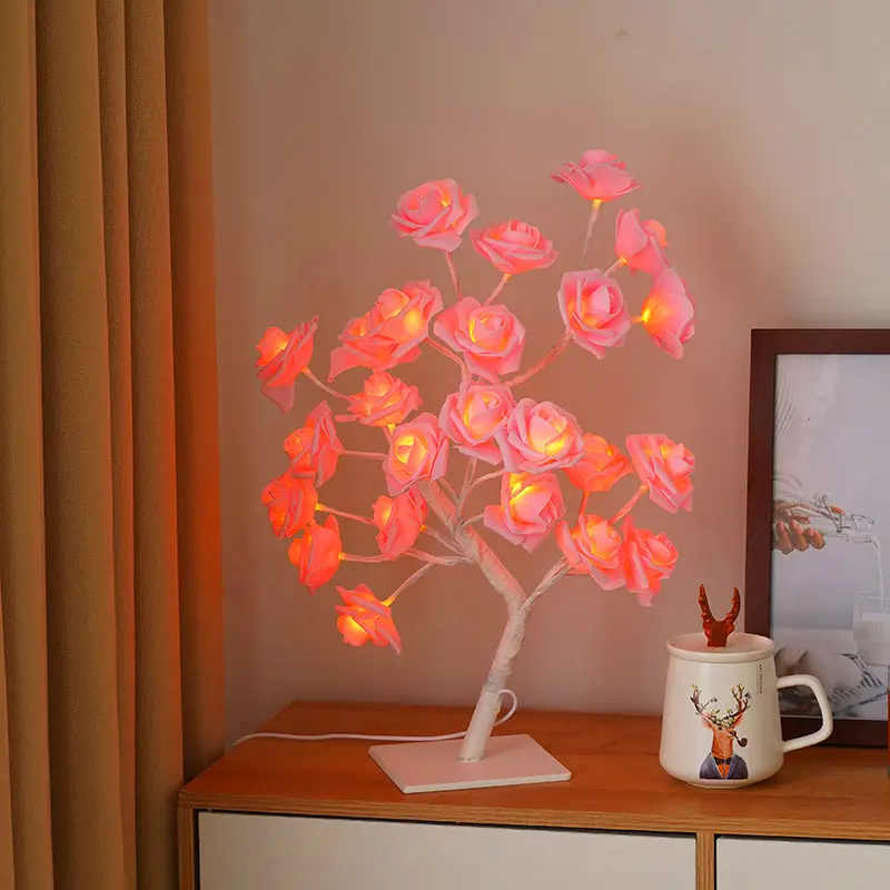 Lampe a chevet en forme D'Arbre à Fleur Lumineux