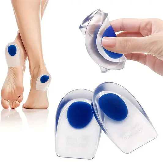 Paire de talon en silicone souple, soulage la douleur au talon, زوج وسادات للكعب الناعمة من السيليكون، تخفف من آلام الكعب تنزوت