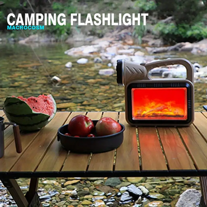 lampe de camping solaire LED à flamme d'atmosphère multifonction charge USB et Power-bank