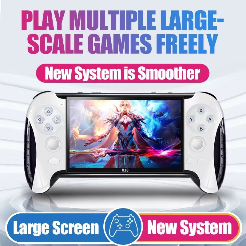 X18 Console 10000+ Games 4.3” 2500mAh - جهاز ألعاب الفيديو المحمول أكثر من 10000 لعبة كلاسيكية