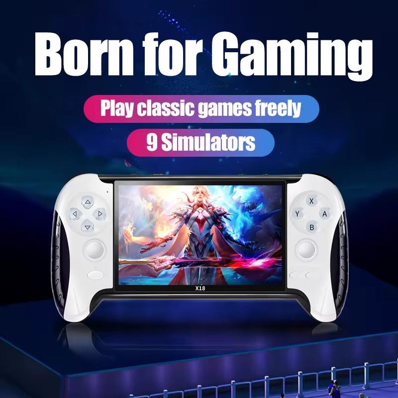 X18 Console 10000+ Games 4.3” 2500mAh - جهاز ألعاب الفيديو المحمول أكثر من 10000 لعبة كلاسيكية