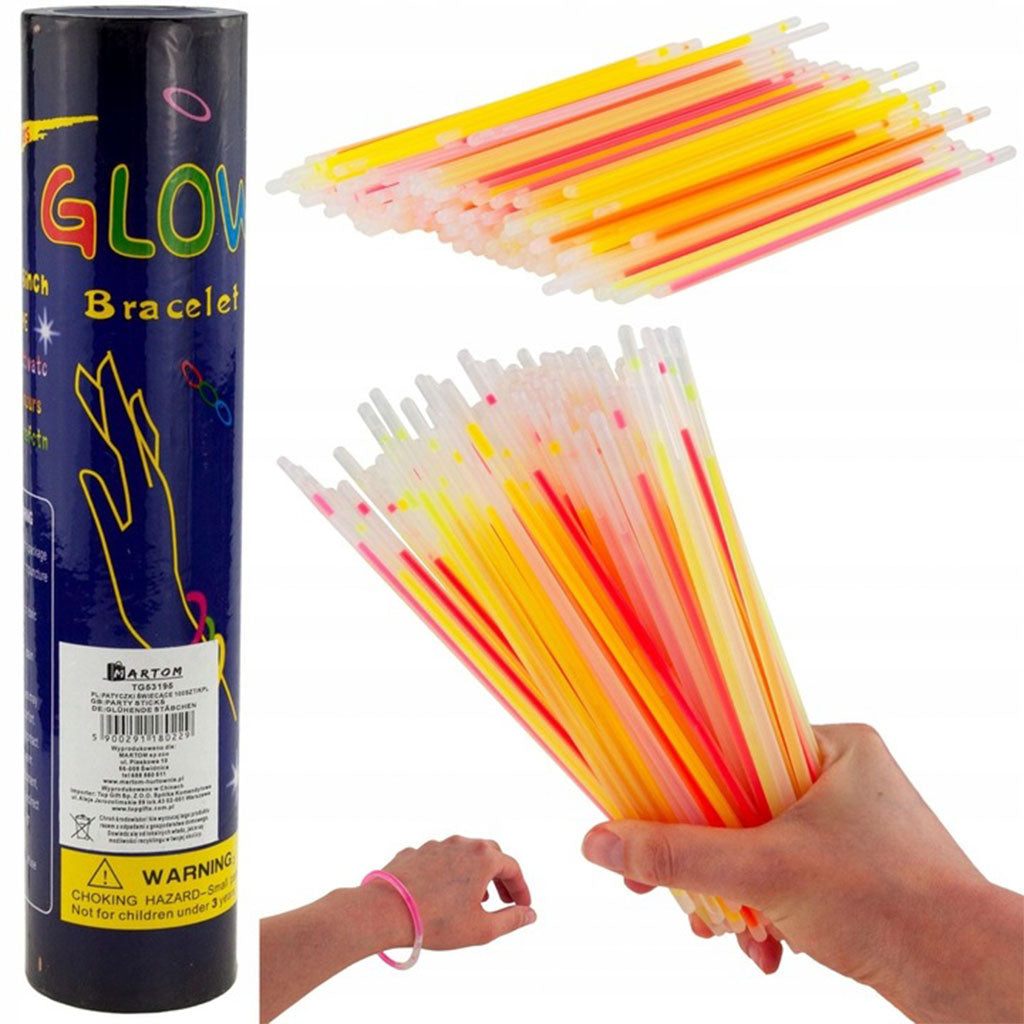 Glow Sticks Bulk Party Favors 50pcs 8inch Party Time - أساور مضيئة للحفلات
