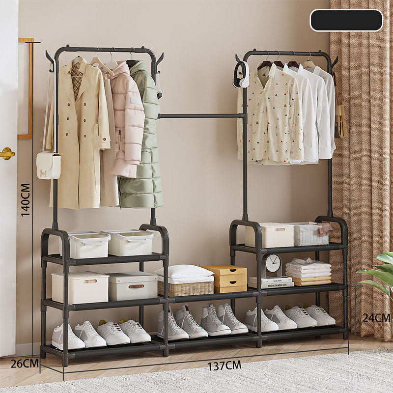 Porte Manteau et Organisateur de Chaussures en Métal de Grande Capacité - علاقة ملابس ومنظم أحذية 2في1
