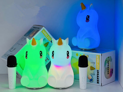 Haut-parleur sans fil de dessin animé licorne avec microphone karaoké LS-10BM - مكبر صوت مع ميكروفون لاسلكي مدمج
