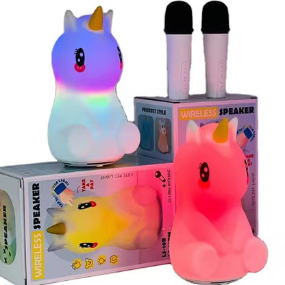 Haut-parleur sans fil de dessin animé licorne avec microphone karaoké LS-10BM - مكبر صوت مع ميكروفون لاسلكي مدمج