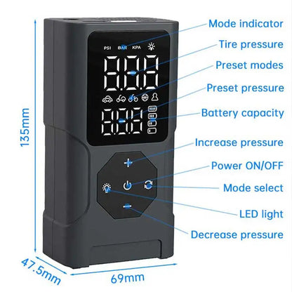 Compresseur d'air portable Fast Air Pump Rechargeable sans fil 150 PSI - جهاز ضغط عجلات محمول