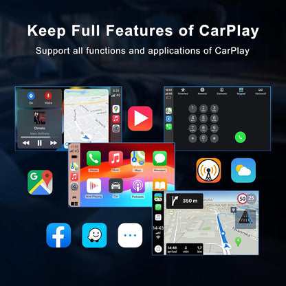 Adaptateur sans fil Android pour voiture Carplay et Android Auto - محول "كاربلاي" اللاسلكي 2 في 1
