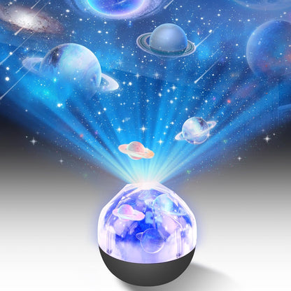 Projecteur Veilleuse Système Solaire pour Enfants Rotation à 360° + 5 Films Planètes - جهاز عرض النجوم "ستار-دريم" للأطفال