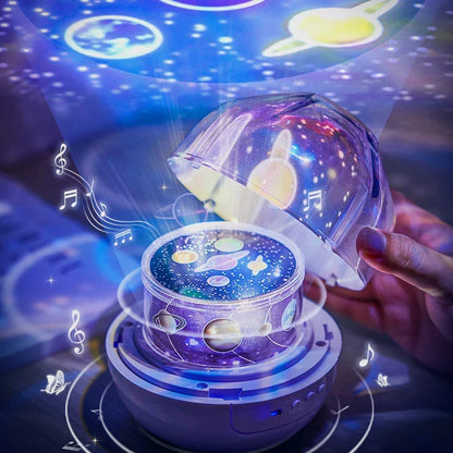 Projecteur Veilleuse Système Solaire pour Enfants Rotation à 360° + 5 Films Planètes - جهاز عرض النجوم "ستار-دريم" للأطفال