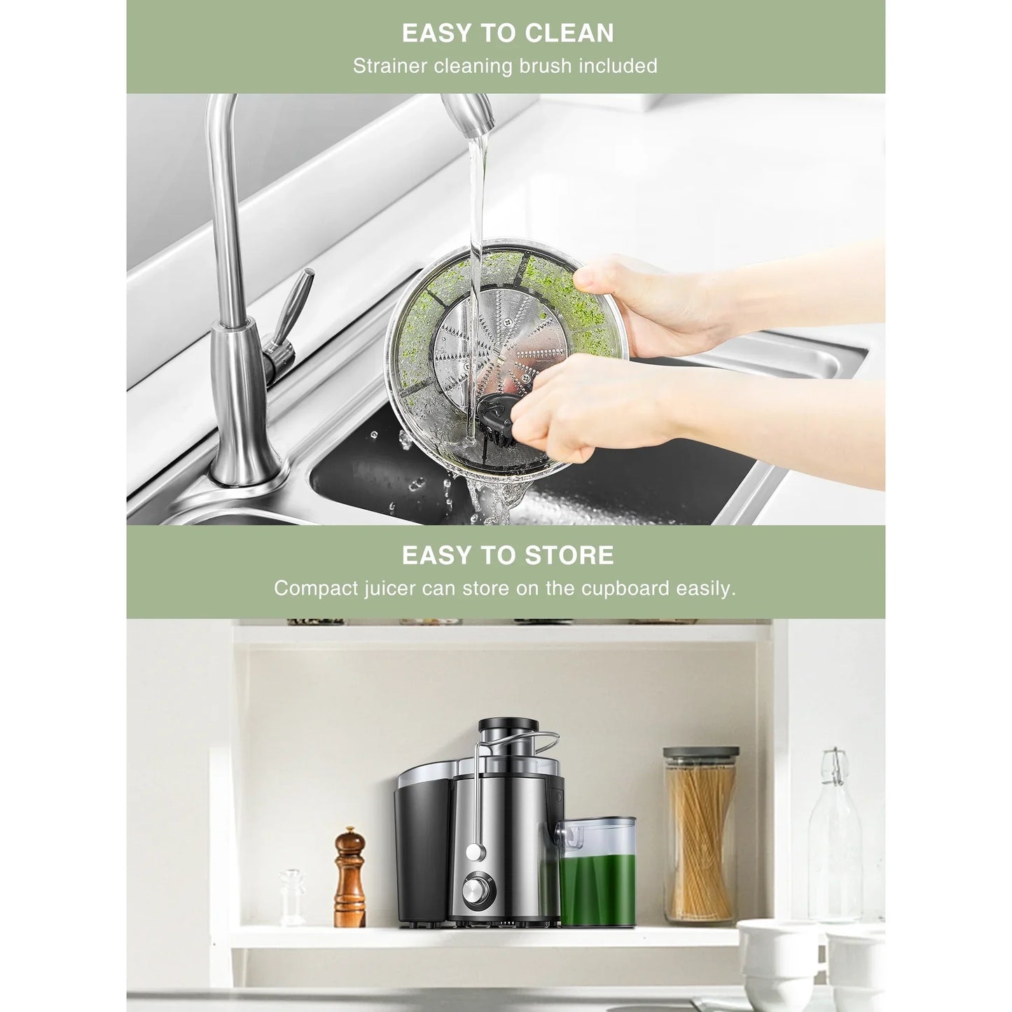 Multismart Extracteur de jus électrique 250 W à 2 vitesses pour fruits et légumes - عصارة فواكه